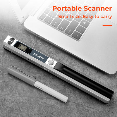 [Handscanner] Auflösung s/w und Farbe MUNBYN Dokumentenscanner/Scanner Mobil / 900DPI Wireless Tragbarer A4 Scanner mit Karte JPG und PDF Format- 16G Micro SD - Silber