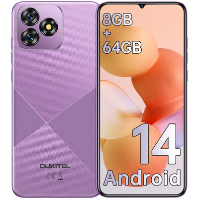 OUKITEL C53 Android 14 Smartphone Ohne Vertrag - 8GB+64GB/1TB erweiterbar Handy Ohne Vertrag, Octa Core 6,6" HD+ Smartphone, 13MP+5MP Kamera 4300mAh, 4G Dual SIM Simlockfreie Handys, Gesicht/GPS, Grün