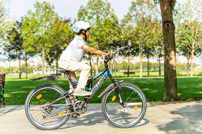 Chillaxx Bike Falcon Premium Mountainbike in 24 und 26 Zoll - Fahrrad für Jungen, Mädchen, Damen und Herren - Scheibenbremse- 21 Gang-Schaltung - Vollfederung (26 Zoll, Schwarz-Lime Disc-Bremse)