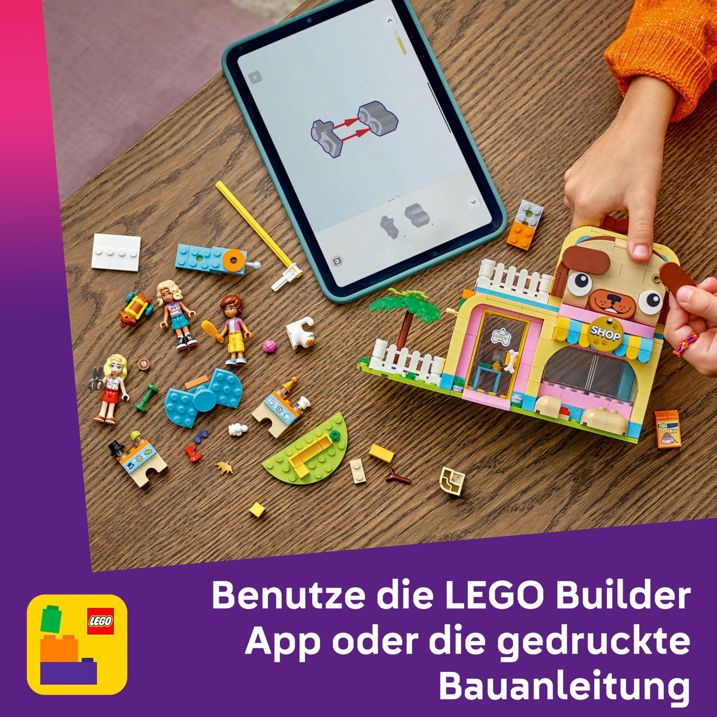 LEGO Friends Geschäft für Haustierzubehör - mit Hund, Katze und Kaninchen als Tierfiguren, 3 Minifiguren und viel Zubehör für die Haustierpflege - Geschenk für Mädchen und Jungen ab 6 Jahren - 42650