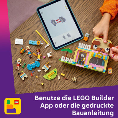LEGO Friends Geschäft für Haustierzubehör - mit Hund, Katze und Kaninchen als Tierfiguren, 3 Minifiguren und viel Zubehör für die Haustierpflege - Geschenk für Mädchen und Jungen ab 6 Jahren - 42650