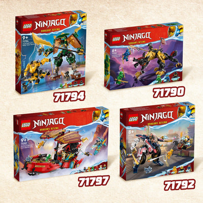 LEGO NINJAGO Jagdhund des kaiserlichen Drachenjägers, baubares Monster-Spielzeug für Kinder ab 6 Jahren, Jungs und Mädchen, posierende Fabelwesenfigur, 3 Minifiguren zum Sammeln, Geschenkidee 71790