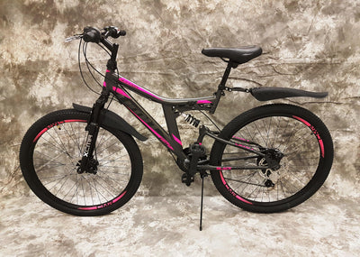 26 Zoll MTB Blackrider Vollgefedert 21-Gang Kettenschaltung mit Scheibenbremsen NEU 2638-ANTRA-PINK Bitte BEACHTEN AB 155 cm KÖPERGRÖSSE GEEIGNET !!!!!!!