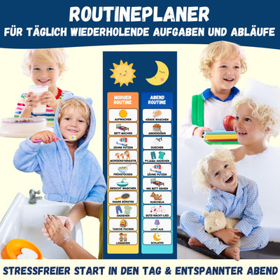 MeinSchlaufuchs® Wochenplaner Kinder - Montessori Magnettafel inkl. 250 Magnete, Aufbewahrungsbox, Kordel & Stift - beschreib- & abwischbar - Routine Planer Kinder - Kalender Kinder
