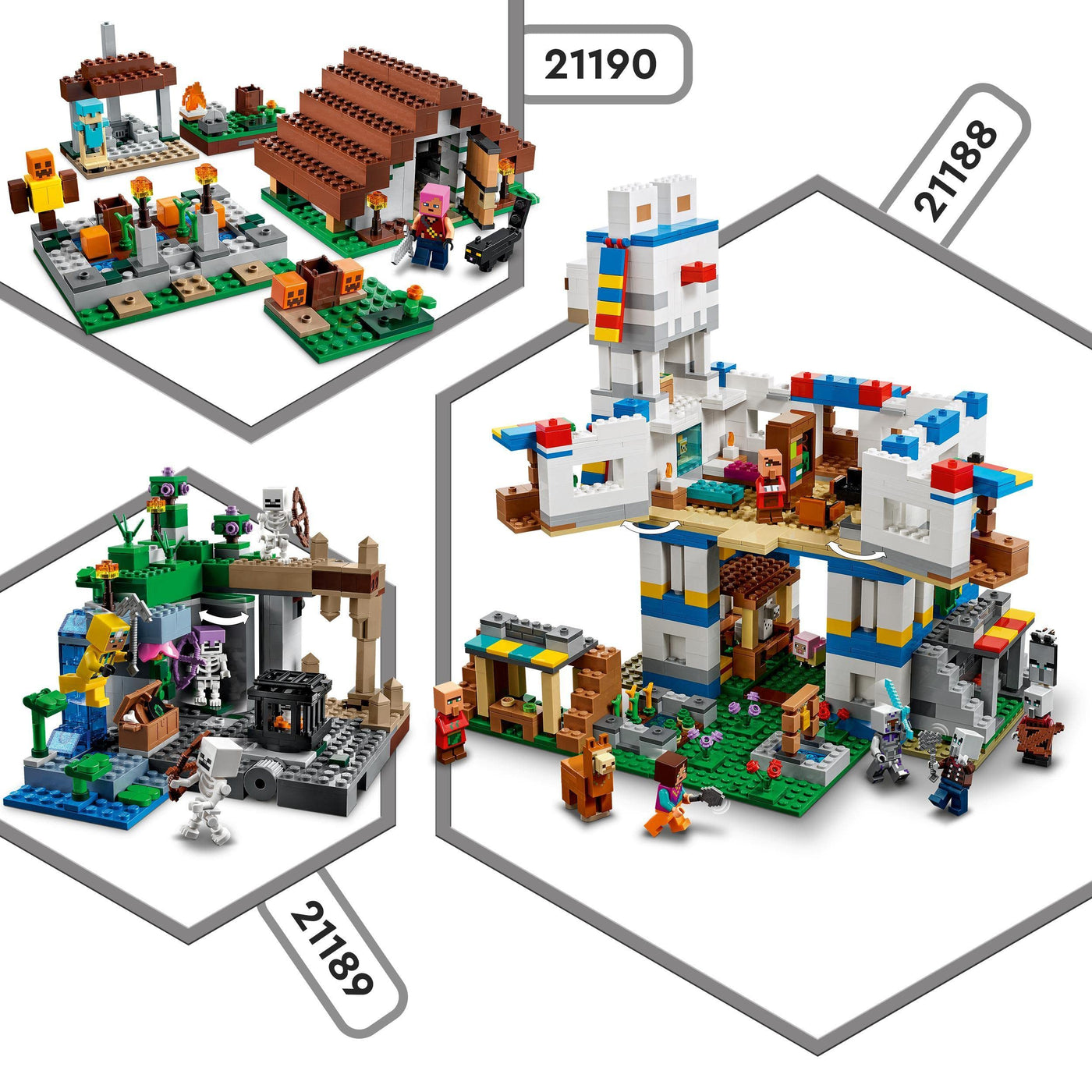 LEGO 21189 Minecraft Das Skelettverlies, Set mit Höhlen, Skelettfiguren, feindlichen Kreaturen und Zubehör, Spielzeug für Kinder
