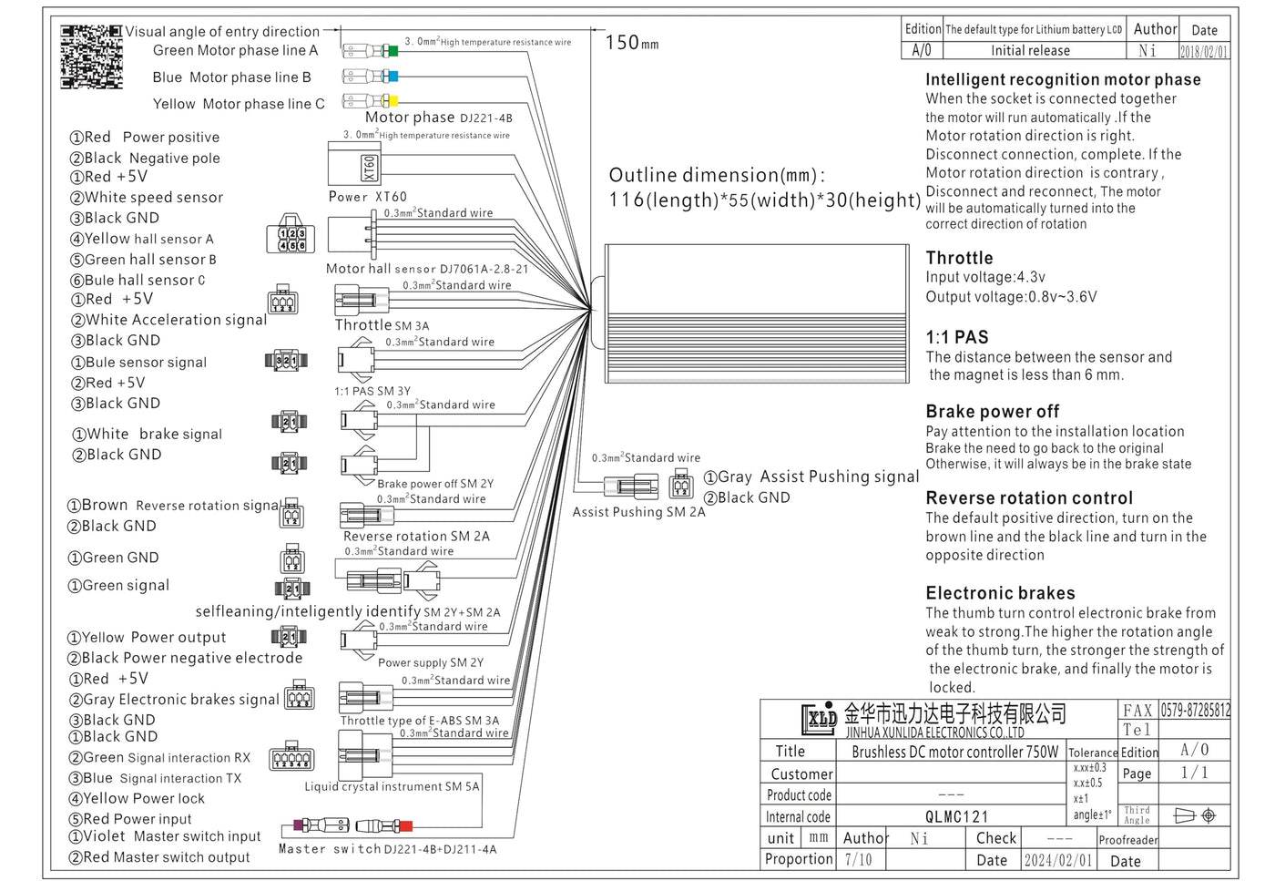 MechKit Elektrofahrrad Brushless Motor Controller Kit, 36V 48V 60V 500W 28A 3 Modus Sinuswelle Controller mit G51 LCD Anzeigefeld für E-Bike Elektroroller