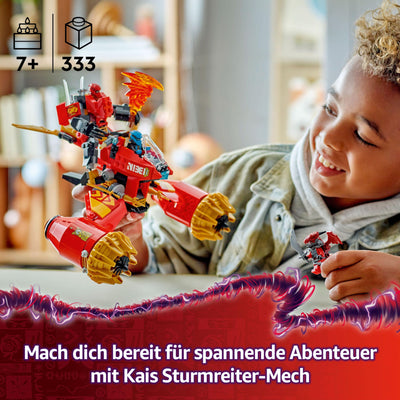 LEGO NINJAGO Kais Sturmreiter-Mech - Fliegendes Motorrad Spielzeug mit 3 Minifiguren - Mech mit beweglichem Kopf, Armen und Beinen - Bauspielzeug - Geschenk für Jungen & Mädchen ab 7 Jahren 71830