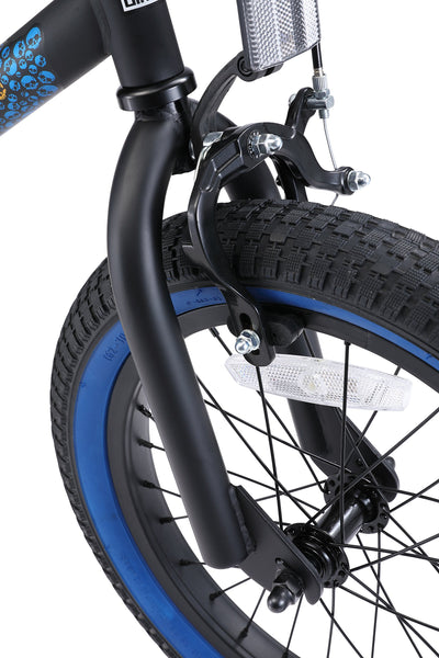 BIKESTAR Kinderfahrrad für Mädchen und Jungen ab 4-5 Jahre | 16 Zoll Kinderrad Kinder BMX Freestyle | Fahrrad für Kinder Schwarz & Blau | Risikofrei Testen