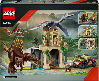 LEGO Jurassic World Spinosaurier & Quetzalcoatlus: Hubschrauber-Einsatz – 2 Spielzeug-Dinosaurier, Hubschrauber, LKW und 4 Minifiguren – Geschenk für Jungen und Mädchen ab 8 Jahren – 76976