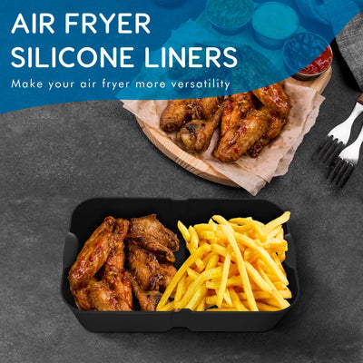Höheres Ninja Heißluftfritteuse Zubehör für Ninja Foodi Flexdrawer 10,4 L AF500DE, COSORI Heißluftfritteuse Zubehör 10L Silikonform, Airfryer Zubehör für Ninja AF500EU AF500EUCP (3 Stück, Schwarz)