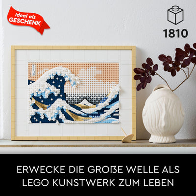 LEGO 31208 Art Hokusai – Große Welle, 3D Japanische Wanddeko, Bastelset, gerahmte Ozean-Leinwand, Hobbys für Erwachsene, DYI, Home- und Büro-Deko