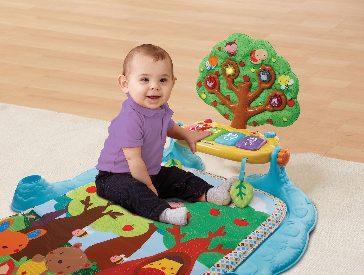 Vtech Baby Musik-Spieldecke – Babydecke mit Spielbogen – Mit 4 abnehmbaren Spielelementen, bunten Klaviertasten und Melodien – Für Kinder von 0-24 Monaten