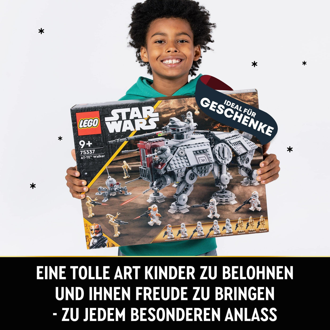 LEGO Star Wars 75337 at-TE Walker Spielzeug mit 3 Minifiguren aus dem 212. Klon-Trupp, Zwergspinne und Battle Droid Figuren – Geschenk für Jungs ab 9 Jahren und Fans von Die Rache der Sith