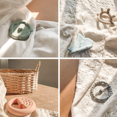 Moonkie Stapelturm für Stapelspiel, Baby Stapelspielzeug mit Ringen, Beißspielzeug Pädagogisches Lernen Stapelring Spielzeug für Babys, 7-teiliges Set