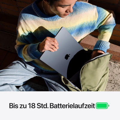 Apple 2024 13" MacBook Air Laptop mit M3 Chip: 13,6" Liquid Retina Display, 8 GB gemeinsamer Arbeitsspeicher, 256 GB SSD Speicher, beleuchtete Tastatur, 1080p FaceTime HD Kamera, Touch ID, Space Grau