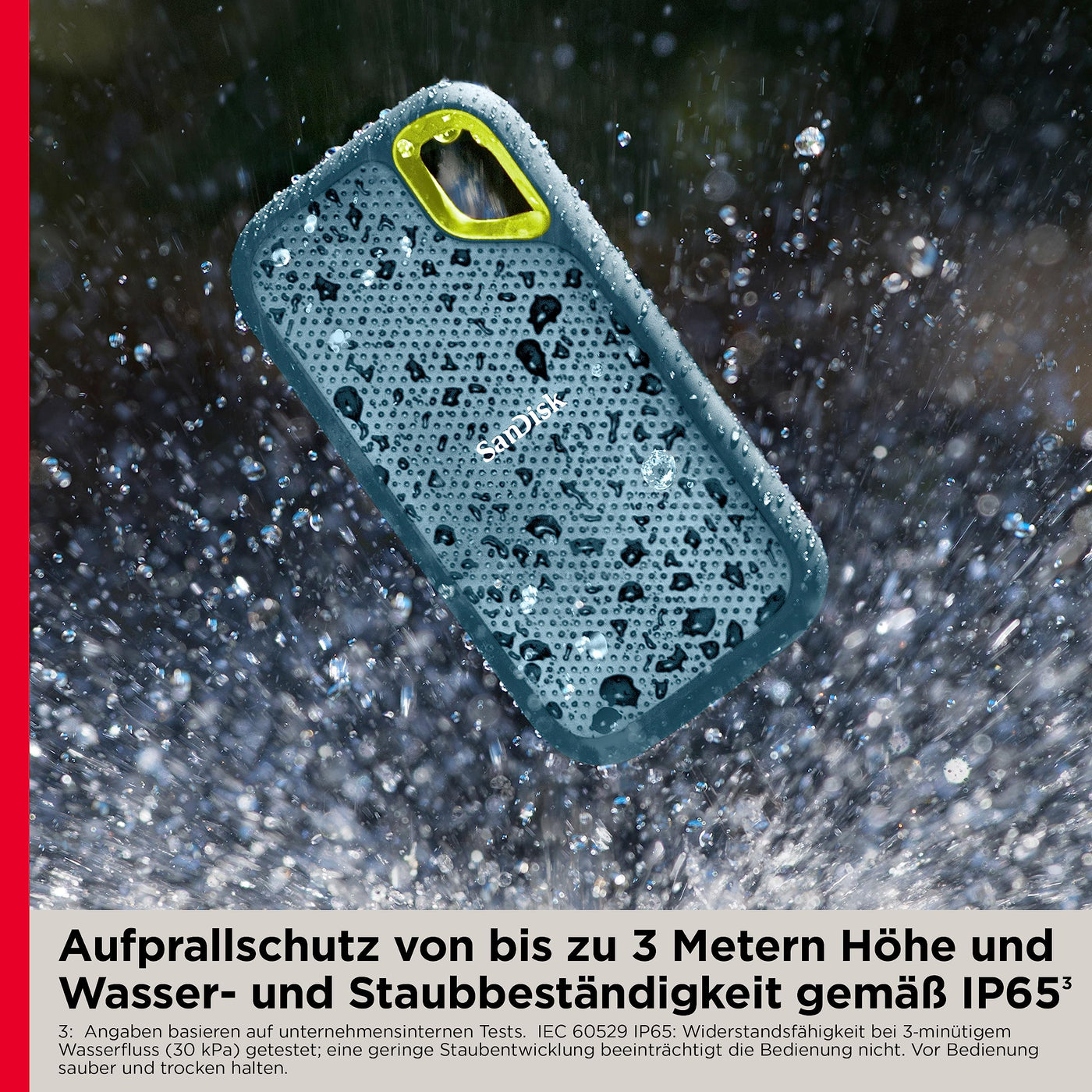 SanDisk Extreme Portable SSD 4 TB (tragbare NVMe SSD, USB-C, bis zu 1.050 MB/s Lesegeschwindigkeit und 1.000 MB/s Schreibgeschwindigkeit, wasser- und staubbeständig) Monterey