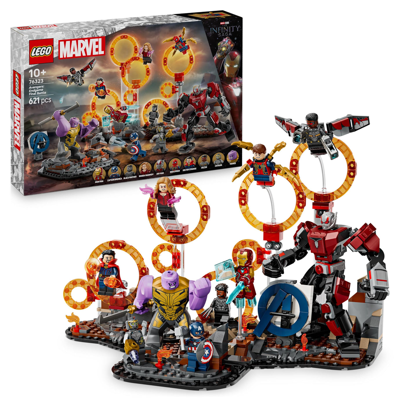 LEGO ǀ Marvel Avengers: Endgame Letzter Showdown - Bauspielzeug mit 10 Minifiguren, darunter Captain America, Iron Man, Black Panther & Dr. Strange - Geschenk für Jungen und Mädchen 76323