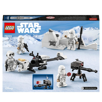 LEGO 75320 Star Wars Snowtrooper Battle Pack, Sammelbares Spielzeug zum Bauen für Kinder, Jungen und Mädchen ab 6 Jahren, mit 4 Figuren, Waffen und Düsenschlitten, Geschenk für Fans