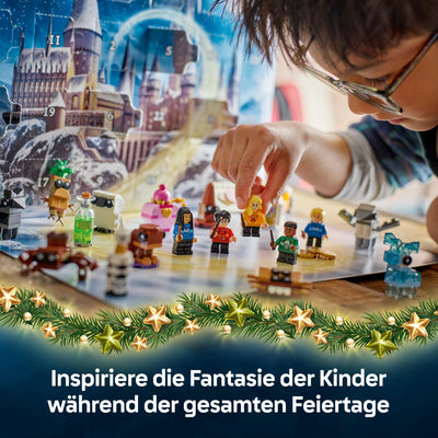 LEGO Harry Potter Adventskalender 2025 - Weihnachten Spielzeug mit 24 Überraschungen - 8 Minifiguren in festlichen Pullovern & 6 Figuren - Geschenk für Mädchen und Jungen ab 7 Jahren - 76456