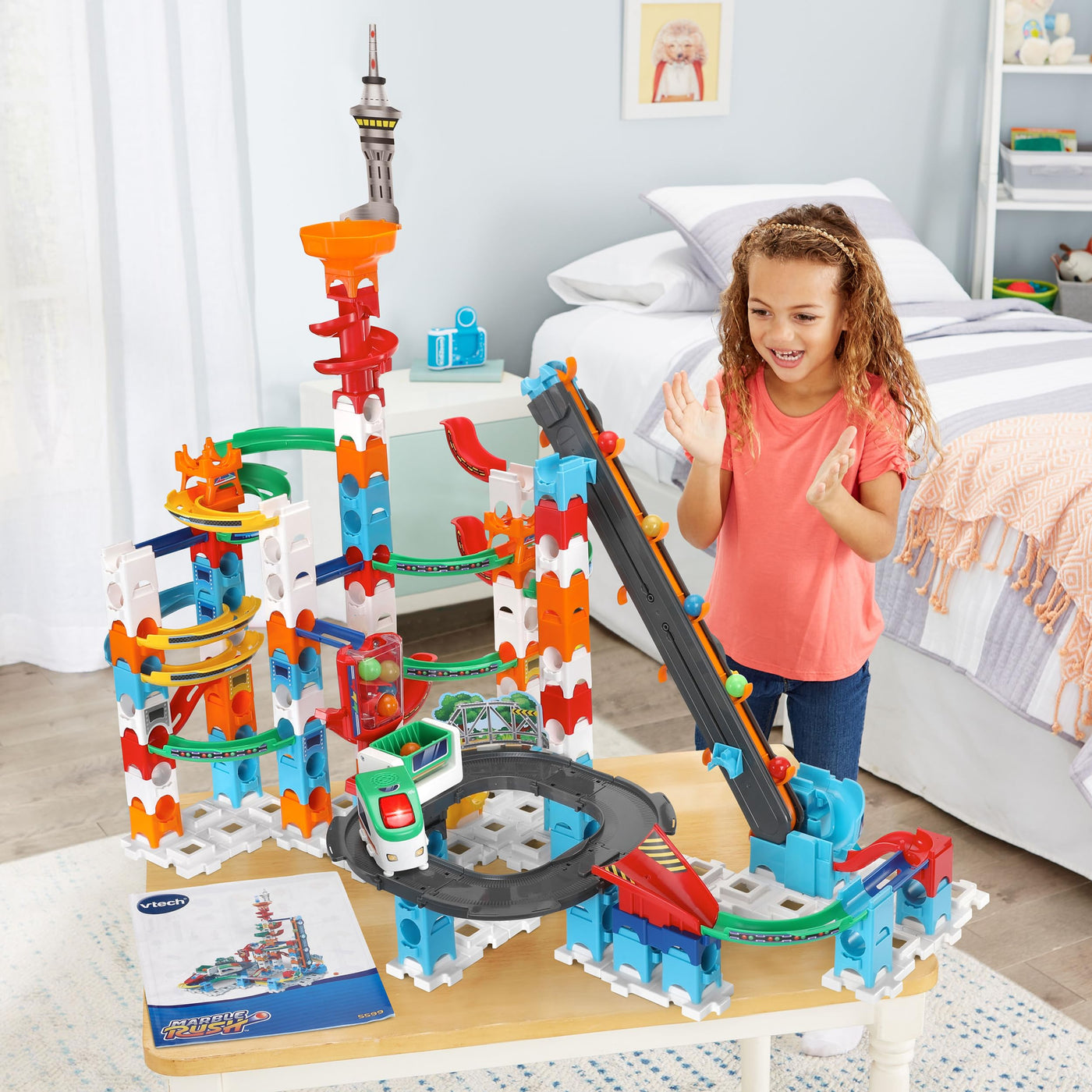 VTech Marble Rush – Super Sky Tower Set XL300 E – Interaktives Kugelbahn-Set – Für Kinder von 4-12 Jahren