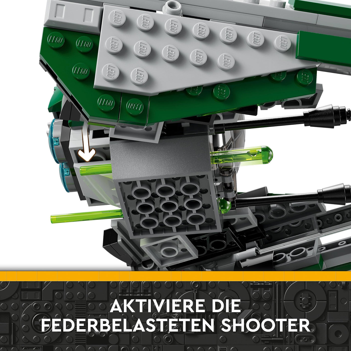 LEGO 75360 Star Wars Yodas Jedi Starfighter Bauspielzeug, Clone Wars Fahrzeug-Set mit Meister Yoda-Minifigur, Lichtschwert und Droide R2-D2-Figur