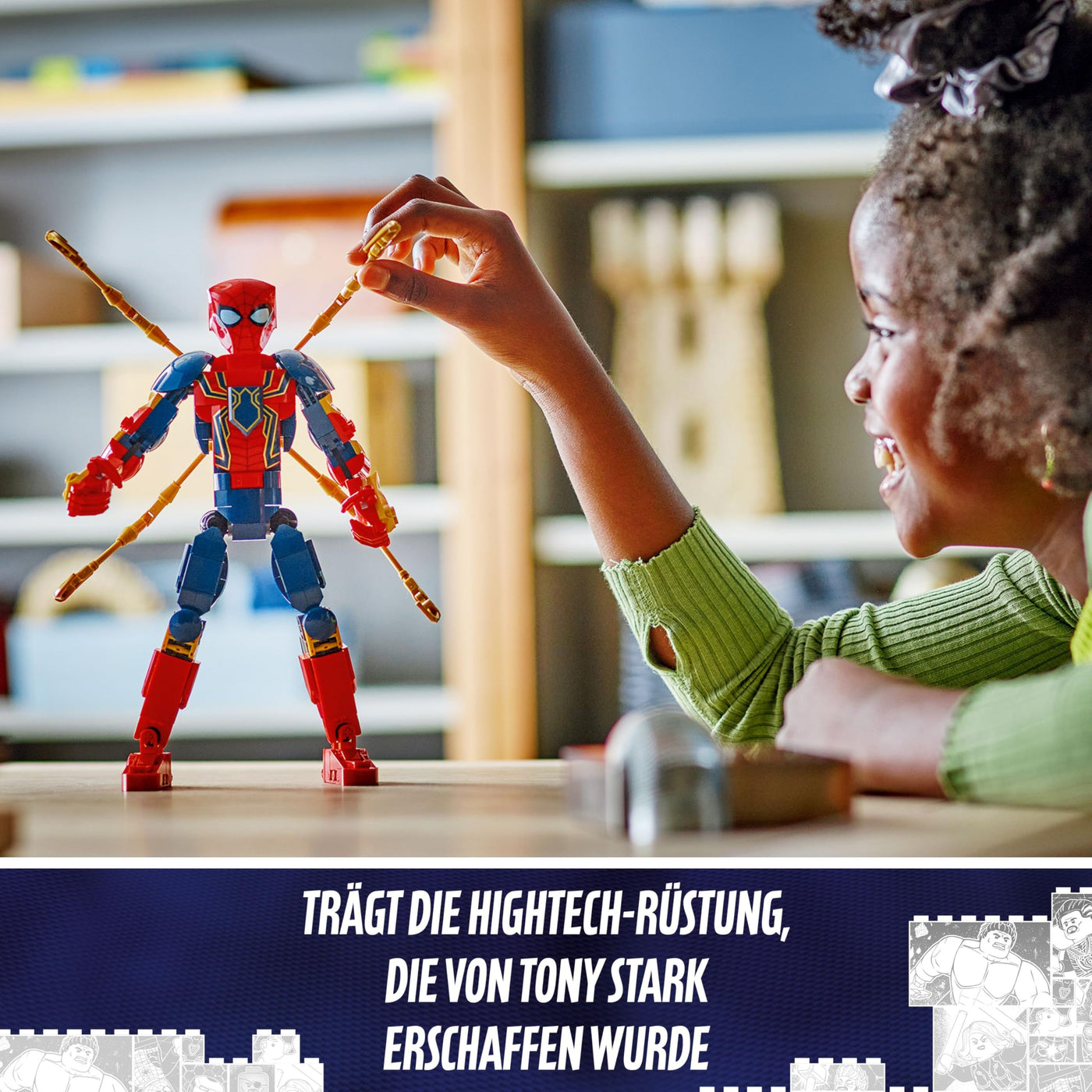 LEGO Marvel Iron Spider-Man Baufigur, Superhelden-Actionspielzeug für Kinder ab 8 Jahren, Jungen & Mädchen, Set mit Rüstung, baubares Modell, Avengers Geschenk-Idee für Fans der Marvel Filme 76298