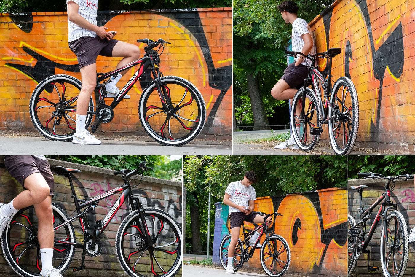 KS Cycling Mountainbike Fully 27,5" Scrawler Schwarz-Rot RH 46