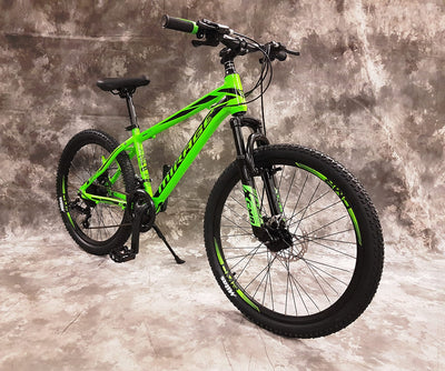 26 Zoll Aluminium Mountainbike Mirage Gefedert, 21-Gang DAUMENKLICKKETTENSCHALTUNG, Scheibenbremsen NEU 2667-GRÜN Bitte BEACHTEN AB 155 cm KÖPERGRÖSSE GEEIGNET !!!!!!!