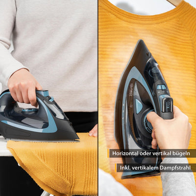 TZS First Austria Dampfbügeleisen kabellos mit Basisstation | verstellbare Temperatur & Dampfstärke | Keramik Bügelsohle, Vertikaldampf, Tropfstop, Antikalk, selbstreinigend | 450 ml Wassertank