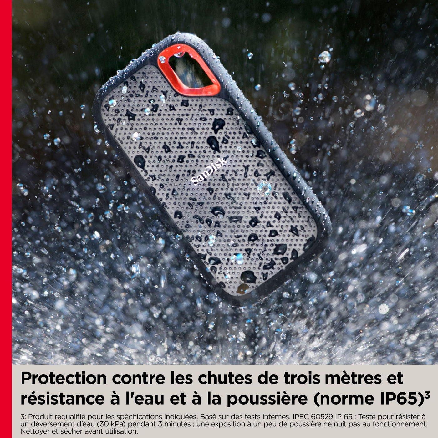 SanDisk Extreme Portable SSD 500 GB (tragbare NVMe SSD, USB-C, bis zu 1.050 MB/s Lesegeschwindigkeit und 1.000 MB/s Schreibgeschwindigkeit, wasser- und staubbeständig) Schwarz