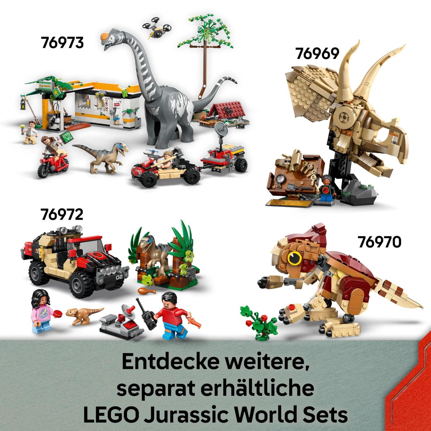 LEGO Jurassic World Spinosaurier & Quetzalcoatlus: Hubschrauber-Einsatz – 2 Spielzeug-Dinosaurier, Hubschrauber, LKW und 4 Minifiguren – Geschenk für Jungen und Mädchen ab 8 Jahren – 76976