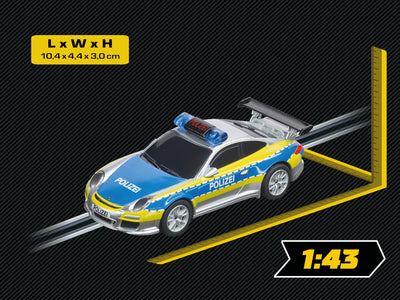 Carrera - 20064174 GO!!! Porsche 911 GT3 Polizei I Rennbahnen und lizensierte Slotcars | bis zu 2 Spieler | Für Jungs und Mädchen ab 6 Jahren & Erwachsene