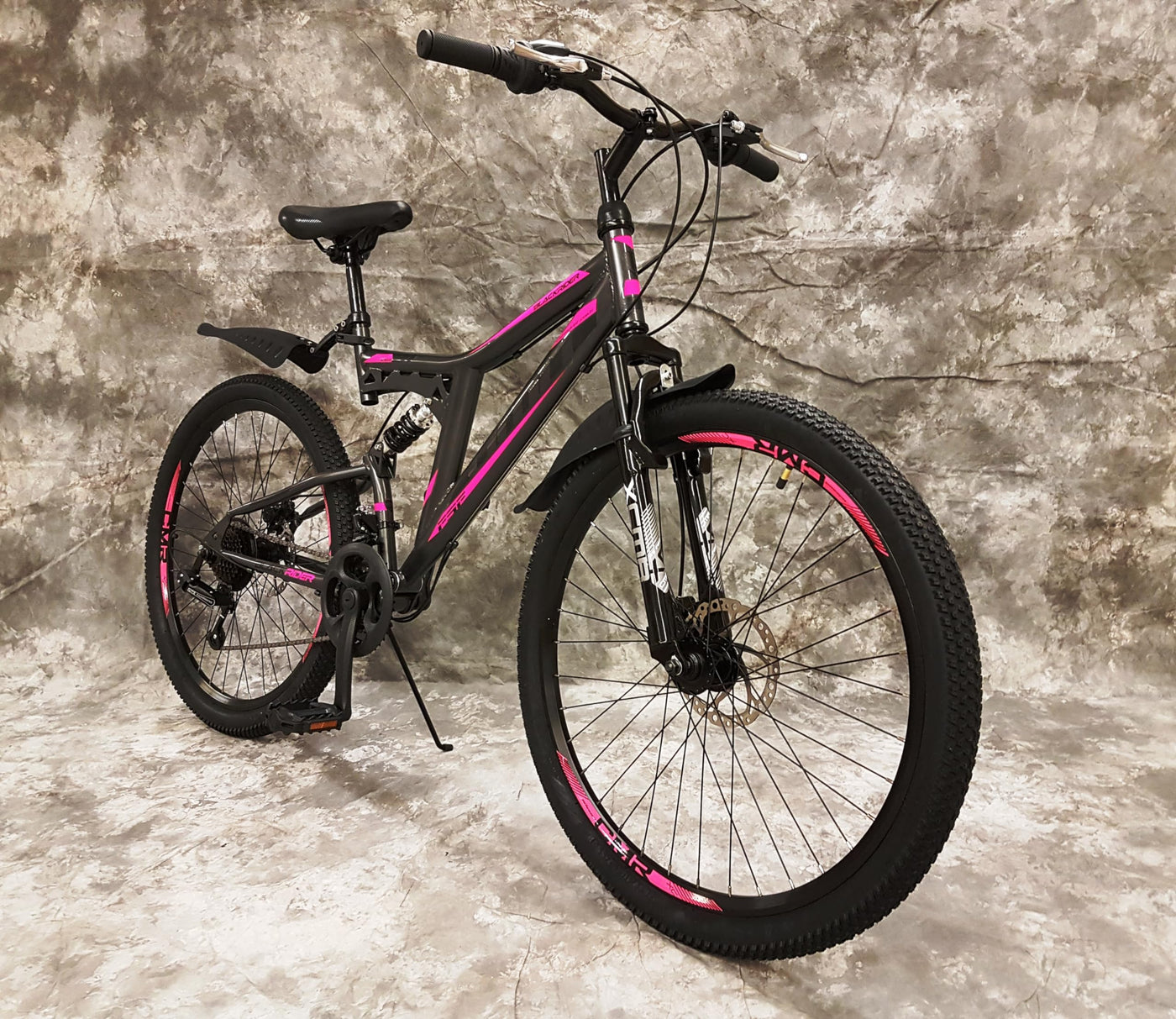 26 Zoll MTB Blackrider Vollgefedert 21-Gang Kettenschaltung mit Scheibenbremsen NEU 2638-ANTRA-PINK Bitte BEACHTEN AB 155 cm KÖPERGRÖSSE GEEIGNET !!!!!!!