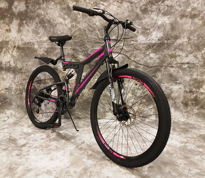 26 Zoll MTB Blackrider Vollgefedert 21-Gang Kettenschaltung mit Scheibenbremsen NEU 2638-ANTRA-PINK Bitte BEACHTEN AB 155 cm KÖPERGRÖSSE GEEIGNET !!!!!!!