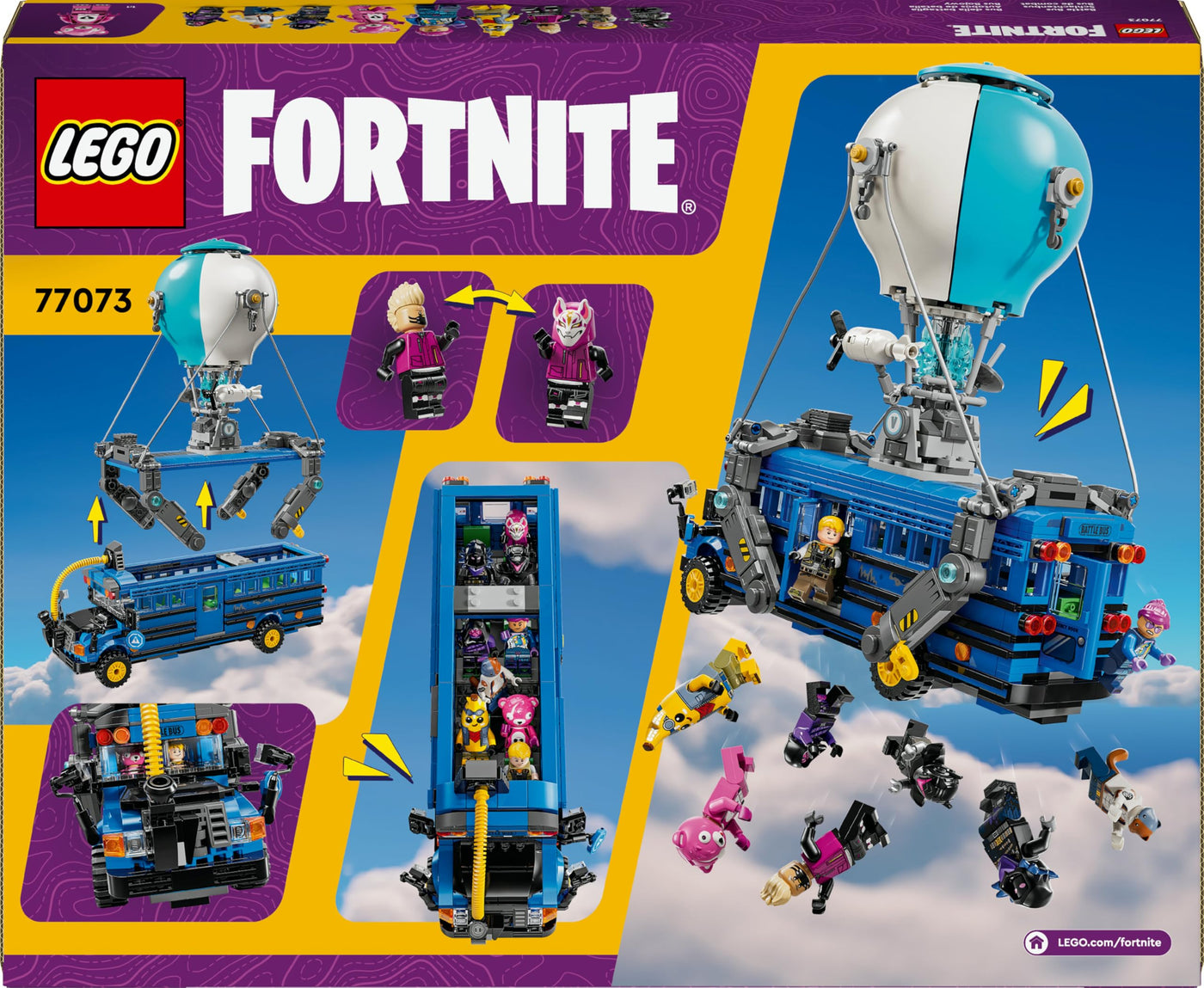 LEGO Fortnite Schlachtenbus – Spielzeug Fahrzeug aus dem Videospiel mit 9 Minifiguren und Zubehör – Geschenk für Gamer, Jungen und Mädchen und Fans ab 10 Jahren – Weihnachtsüberraschung - 77073