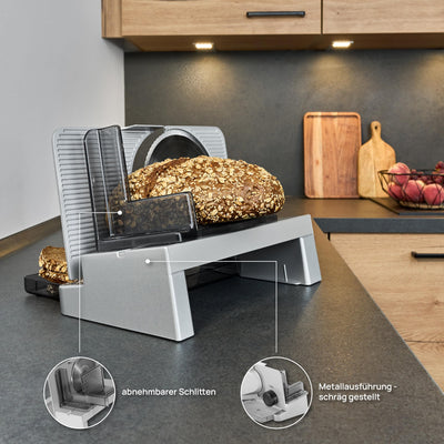 ritter E 16 Elektrischer Allesschneider & Brotschneidemaschine aus Metall mit ECO-Motor, Made in Germany, Schwarz