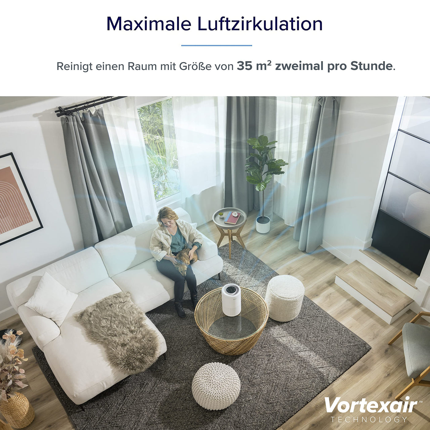 LEVOIT Luftreiniger HEPA Filter für Allergiker, Luftfilter gegen Schimmel Staub Pollen Gerüche, CADR 170m³/h bis zu 35㎡ Raucherzimmer, Air Purifier Schlafmodus Nachtlicht Timer, App Steuerung