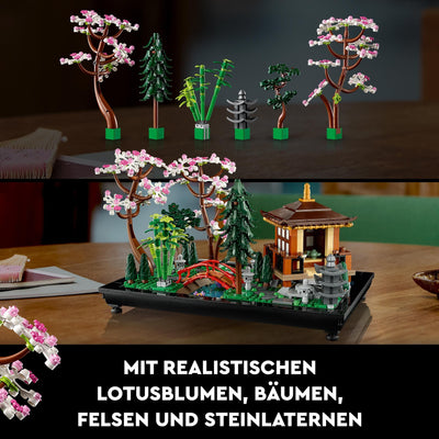 LEGO 10315 Icons Garten der Stille, botanical Zen-Garten-Set für Erwachsene mit Lotusblumen, anpassbare Schreibtisch-Dekoration, inspiriert von Japan, achtsames Geschenk für Frauen und Männer