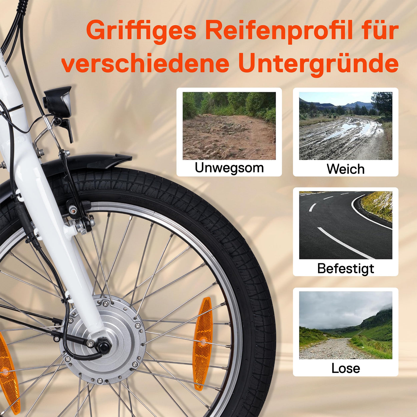 SAXONETTE E Bike Klapprad 20 Zoll mit Rücktrittbremse und nabenschaltung, E Fahrrad Herren mit 36V 11.4Ah 410Wh Akku, 80KM Lange Range, Elektrofahrrad Pedelec 25 km/h für Herren Damen