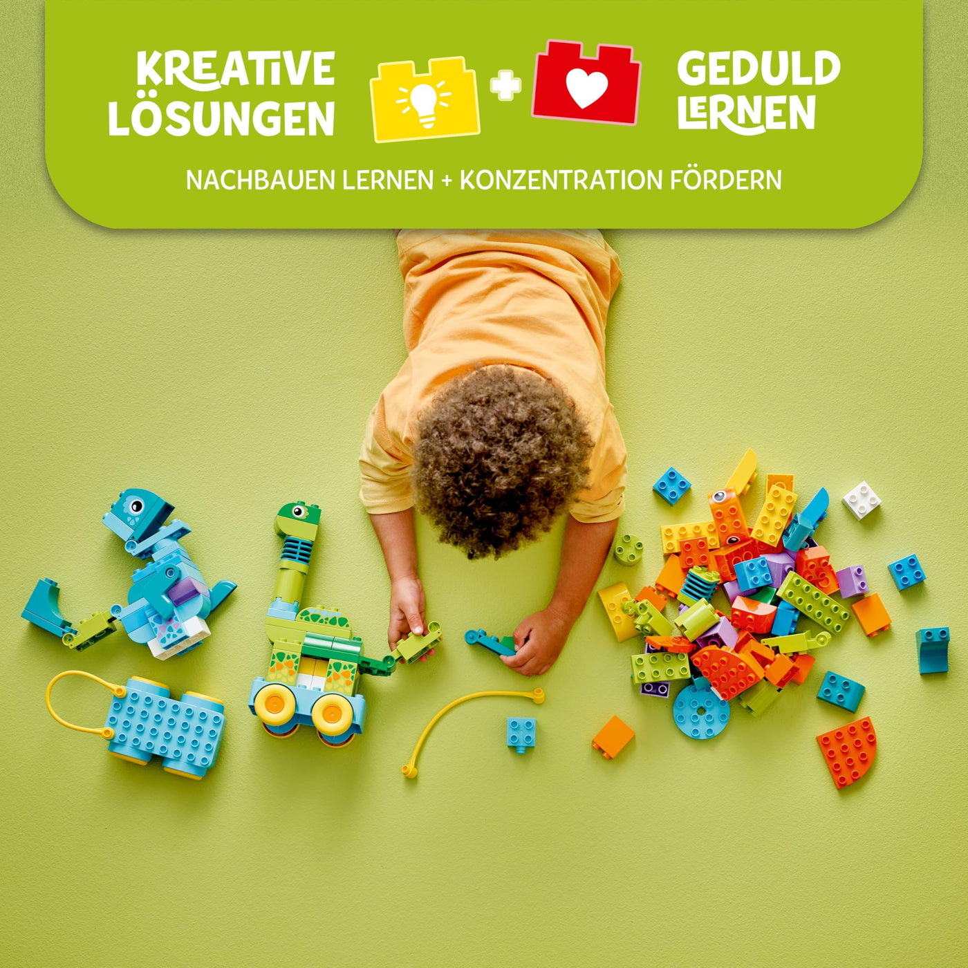 LEGO DUPLO Dinos auf Rädern 3-in-1-Set - Lernspielzeug für Jungen & Mädchen ab 3 Jahren - Diplodocus und T. Rex, Triceratops & Stegosaurus oder Pteranodon & Parasaurolophus Dinosaurier Figuren - 10451