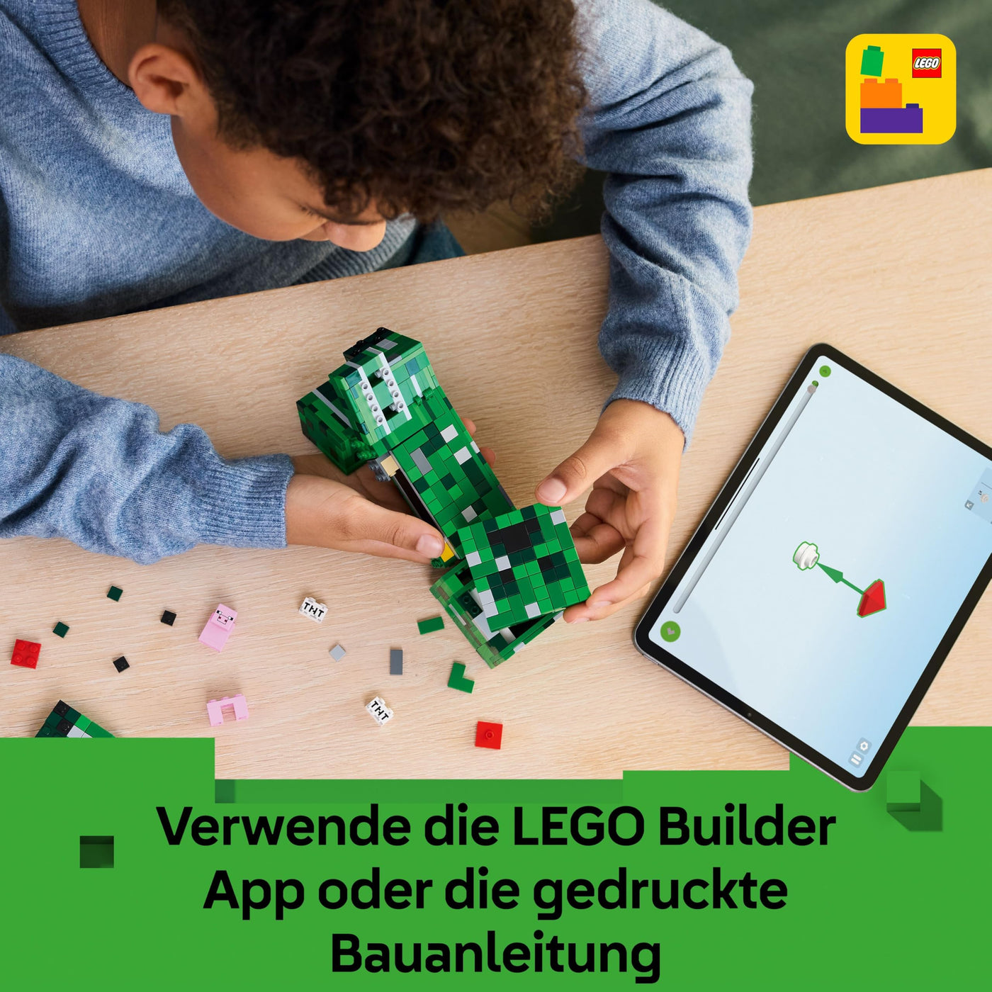 LEGO Minecraft Der Creeper - Gamer Spielzeug -Bewegliche Actionfigur - Interaktives Spielset mit TNT-Element - Kinder DIY Deko - Gaming Geschenk für Jungen, Mädchen & Teenager ab 10 Jahren - 21276