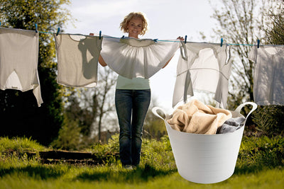 Wäschewanne Flexi, 3er Set, 45 x 40 cm, 30 Liter, Wäschekorb Plastik mit Griffen, 3 Farbe, Made in EU