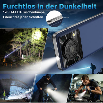 OUKITEL C60 Handy Ohne Vertrag Android 15-16GB+128GB 10000mAh Smartphone Ohne Vertrag 6.88 Zoll 90Hz 13MP+5MP Kamera 120LM Taschenlampe,Lautsprecher,GPS, Dual SIM 4G Simlockfreie Handys,Blau