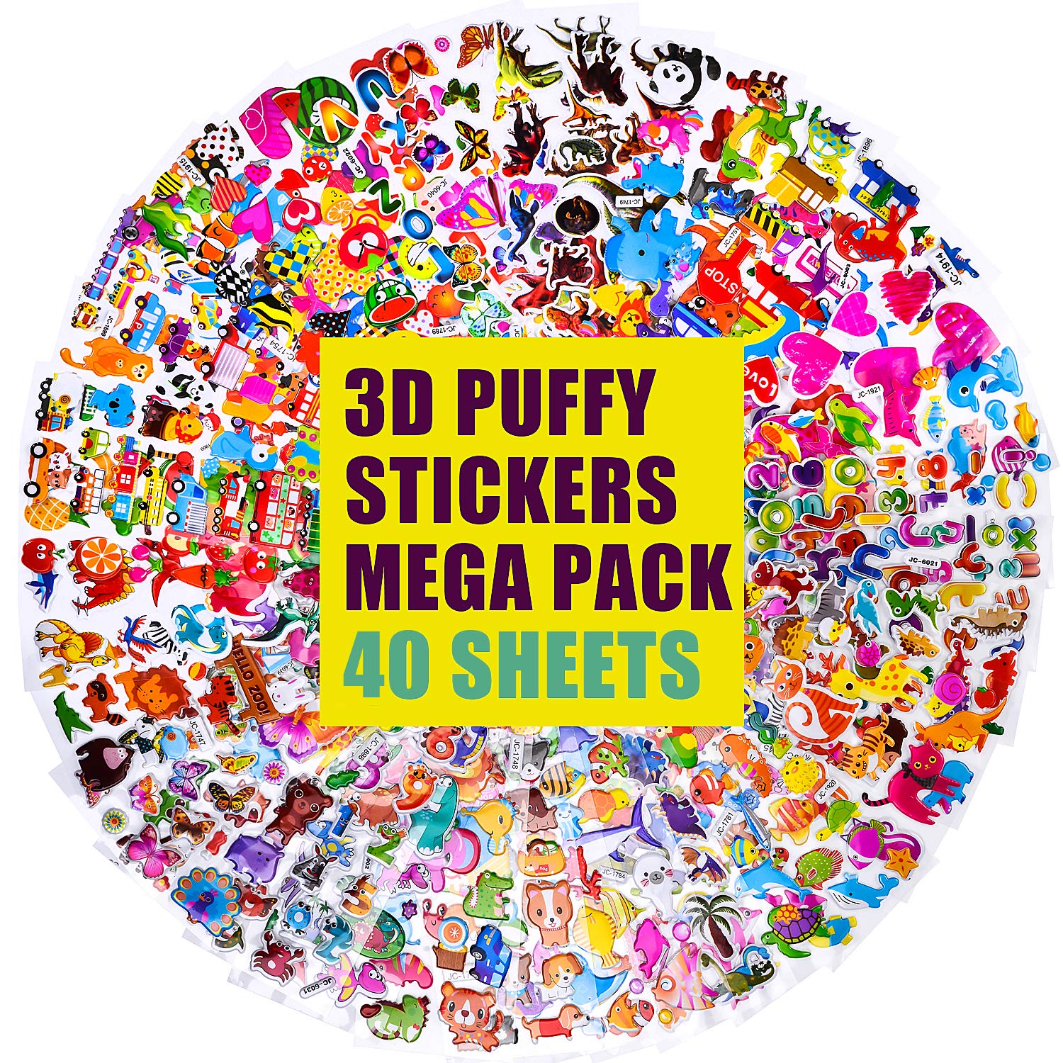 IKWOLETI Sticker Kinder 1200 3D Sticker Set für Kinder und Kleinkinder ...