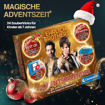 Ehrlich Brothers Adventskalender 2025 - Weihnachtskalender der Magie mit 24 Zaubertricks für Kinder ab 7 Jahren von Clementoni 59407