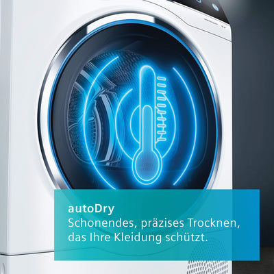 Siemens WT47R440 Wärmepumpentrockner für 8 kg Wäsche, iQ500, 176 kWh pro Jahr, speedPack, autoDry, Outdoor-Programm, Weiß