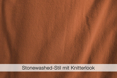 jilda-tex Bio-Bettwäsche Stone-Washed Lissabon 100% Bio-Baumwolle Knitterlook Stehsaum Uni Made in Green (Terrakotta, 135 x 200 cm)