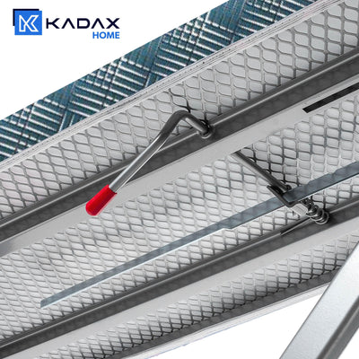 KADAX Bügelbrett mit eingebautem Verlängerungskabel, Klappbarer Bügeltisch mit Kabelhalterung, Dampfbügeltisch mit ausziehbarer Ablage für Kleidung (Grün)