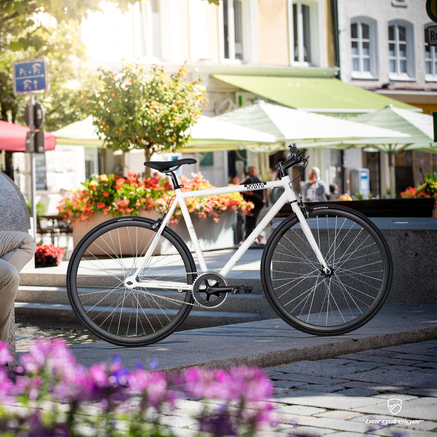 Bergsteiger Kyoto 28 Zoll Singlespeed Fixie Fahrrad, Aluminium Rahmen, Flip-Flop-Nabe, Retro-Design, Fixed Gear, Urban Bike für Herren & Damen
