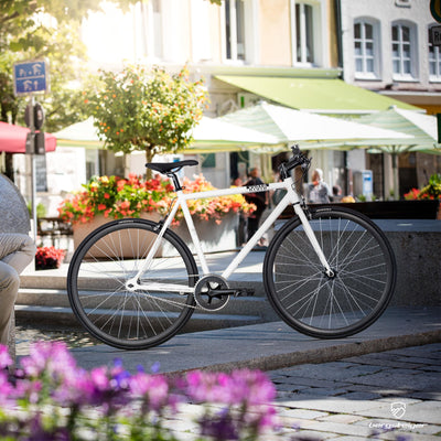 Bergsteiger Kyoto 28 Zoll Singlespeed Fixie Fahrrad, Aluminium Rahmen, Flip-Flop-Nabe, Retro-Design, Fixed Gear, Urban Bike für Herren & Damen